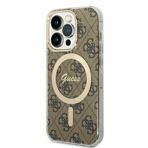 Guess 4G IML MagSafe Kompatibilní Zadní Kryt pro iPhone 14 Pro Brown vyobraziť