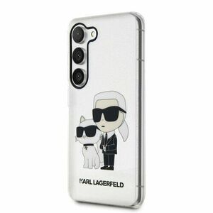 Puzdro Karl Lagerfeld IML Glitter Karl and Choupette NFT Samsung Galaxy S23 - transparentné vyobraziť