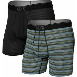 SAXX Quest 2-Pack Boxer Brief Sunrise Stripe/Black II XS Fitness bielizeň vyobraziť