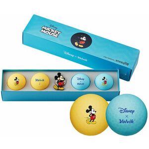 Volvik Vivid Lite Disney Characters 4 Pack Golf Balls Mickey Mouse Plus Ball Marker Yellow/Blue vyobraziť