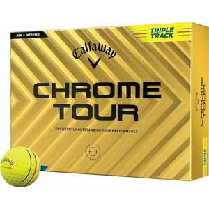 Callaway Chrome Tour Yellow Golf Balls Triple Track vyobraziť