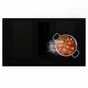 Klarstein Chef-Fusion Down Air System, indukčný sporák + DownAir digestor, 90 cm, 600 m³/h EEC A+ vyobraziť