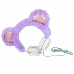 MG Plush Bear plyšové slúchadlá s ušami, fialové vyobraziť