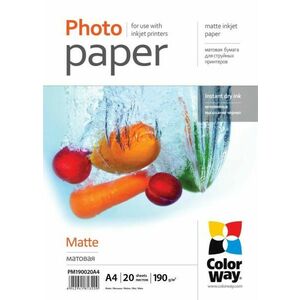 COLORWAY fotopapier/ matte 190g/m2, A4/ 20 kusov vyobraziť