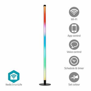 Nedis WIFILD20RGBW - Stojacie Svetlo| Wi-Fi | Tube | 180 lm | RGBIC / Teplé až chladné biele | 2700 - 6500 K | 10 W | Kov vyobraziť
