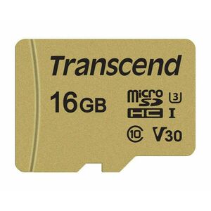 TRANSCEND MicroSDHC karta 16GB 500S, UHS-I U3 V30 + adaptér vyobraziť