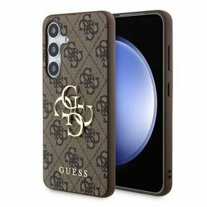 Guess PU 4G Metal Logo Zadní Kryt pro Samsung Galaxy S24+ Brown vyobraziť