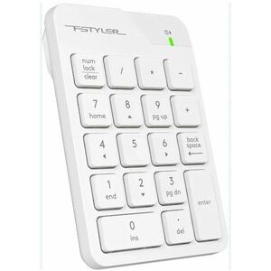 A4tech FSTYLER bezdrôtová numerická klávesnica, USB nano, biela vyobraziť