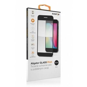Aligator Ochranné tvrdené sklo GLASS PRINT, iPhone 14 Pro, čierna, celoplošné lepenie vyobraziť