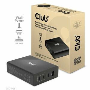 Club3D cestovná nabíjačka 132W GAN technológia, 4xUSB-A a USB-C, PD 3.0 Support vyobraziť