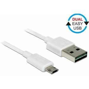 Delock kábel EASY-USB 2.0 Type-A samec > EASY-USB 2.0 Type Micro-B samec biely 2 m vyobraziť