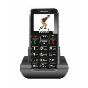 EVOLVEO EasyPhone, mobilný telefón pre seniorov s nabíjacím stojanom (čierna farba) vyobraziť