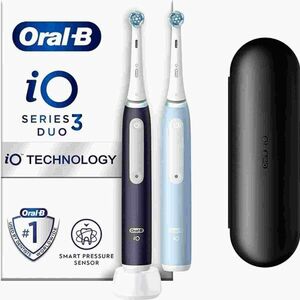 Oral-B iO Series 3 Duo Black & Blue elektrická zubná kefka, 3 režimy, časovač, tlakový senzor, puzdro vyobraziť