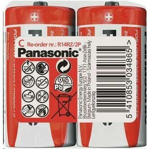 PANASONIC Zinkouhlíkové batérie Red Zinc R14RZ/2P C 1, 5V (shrink 2ks) vyobraziť