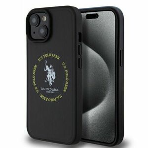 U.S. Polo PU Leather Printed Round Double Horse MagSafe Zadní Kryt pro iPhone 15 Black vyobraziť