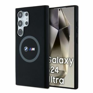 BMW M Printed Round and Logo Magsafe Silikonový Kryt pro Samsung Galaxy S24 Ultra Black vyobraziť