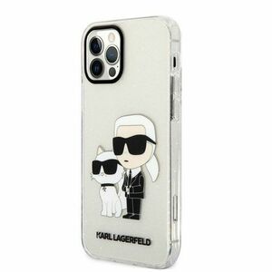 Karl Lagerfeld IML Glitter Karl and Choupette NFT Zadní Kryt pro iPhone 12/12 Pro Transparent vyobraziť