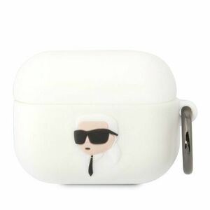 Karl Lagerfeld 3D Logo NFT Karl Head Silikonové Pouzdro pro Airpods Pro White vyobraziť
