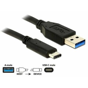 Delock Kábel SuperSpeed USB 10 Gbps (USB 3.1, Gen 2) Typ A samec > USB Type-C™ samec 1 m čierny vyobraziť