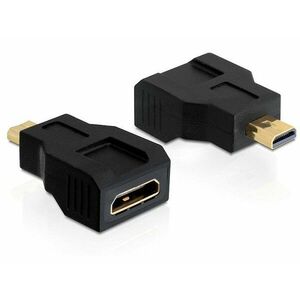 Delock adaptér HDMI mini C samica > HDMI micro D samec vyobraziť