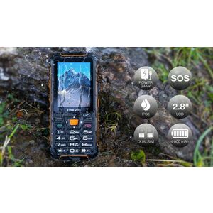 EVOLVEO StrongPhone Z6, vodotesný odolný Dual SIM telefón, čierno-oranžová vyobraziť