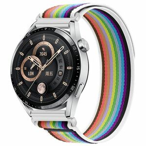 BStrap Velcro Nylon remienok na Huawei Watch GT2 42mm, white rainbow (SSG028C0406) vyobraziť