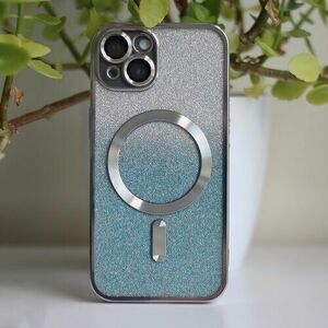 Glitter Chrome Mag case for iPhone 15 Pro 6, 1" silver gradient vyobraziť