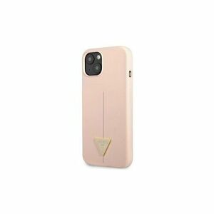 Guess case for iPhone 13 GUHCP13MSLTGP pink hard case Silicone Triangle Logo vyobraziť