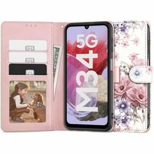 Tech-Protect Wallet knižkové puzdro na Samsung Galaxy M34 5G, blossom flower vyobraziť