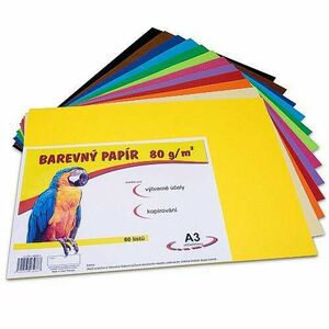 Farebný papier A3/80g 12 farieb 60 listov vyobraziť