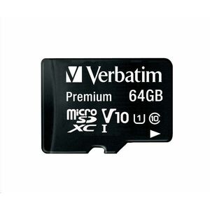 VERBATIM MicroSDXC karta 64GB Premium, U1 + adaptér vyobraziť