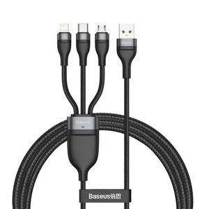Baseus Data kábel 3in1 USB - Lightning / USB-C / Micro USB 1.2m 5A 40W, čierny (CA1T3-G1) vyobraziť