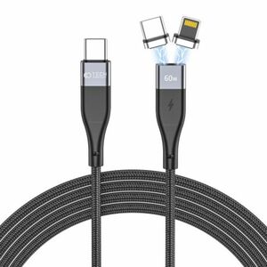 Tech-Protect Ultraboost magnetický kábel USB-C - USB-C / Lightning 3A 60W 1m, čierny vyobraziť