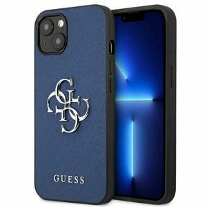 Guess case for iPhone 13 Mini 5, 4" GUHCP13SSA4GSBL blue hard case Saffiano 4G Metal Logo vyobraziť