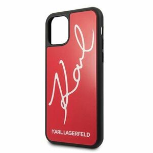 Karl Lagerfeld case for iPhone 11 Pro KLHCN58DLKSRE red hard case Signature Glitter vyobraziť
