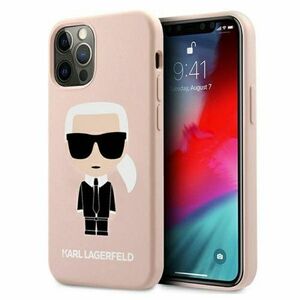 Karl Lagerfeld case for iPhone 12 Mini 5, 4" KLHCP12SSLFKPI light pink hard case Silicone Iconi vyobraziť