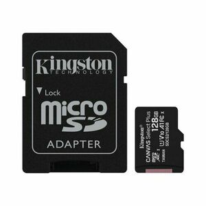 Pamäťová karta Kingston microSDXC Canvas Select Plus (128GB/class 10) + adaptér vyobraziť