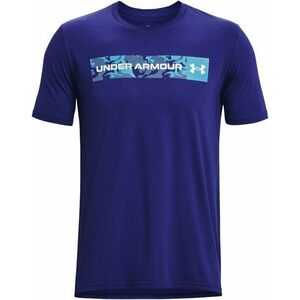 Under Armour Men's UA Camo Chest Stripe Short Sleeve Sonar Blue/White S Fitness tričko vyobraziť
