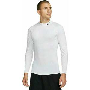 Nike Dri-Fit Fitness Mock-Neck Long-Sleeve Mens Top White/Black XL Fitness tričko vyobraziť