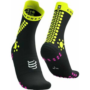 Compressport Pro Racing Socks V4.0 Trail Black/Safety Yellow/Neon Pink T4 Bežecké ponožky vyobraziť