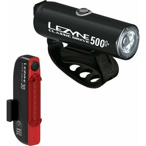 Lezyne Classic Drive 500+/Stick Drive Pair Satin Black Front 500 lm / Rear 30 lm Predný-Zadný Cyklistické svetlo vyobraziť