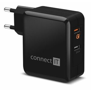 CONNECT IT QUICK CHARGE 3.0 nabíjací adaptér 2x USB (3, 4 A), QC 3.0, čierny vyobraziť