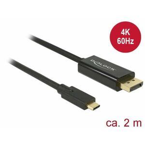 Delock Kábel USB Type-C™ samec > Displayport samec (DP Alt Mód) 4K 60 Hz 2 m čierny vyobraziť