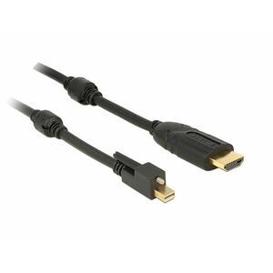 Delock Kábel mini Displayport 1.2 samec so skrutkami > HDMI samec 4K aktívny čierny 2 m vyobraziť