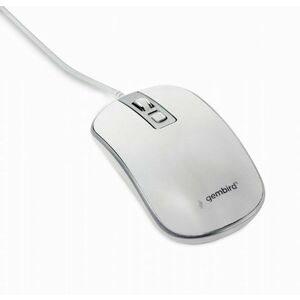 GEMBIRD myš MUS-4B-06-WS, drôtová, optická, USB, biela/strieborná vyobraziť
