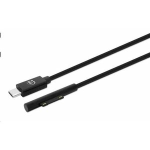 Manhattan nabíjací kábel, Surface Connect USB-C Charging Cable (M/M), 15 V / 3 A, 1.8 m, čierna vyobraziť
