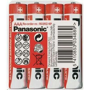 PANASONIC Zinkouhlíkové batérie Red Zinc R03RZ/4P AAA 1, 5V (shrink 4ks) vyobraziť