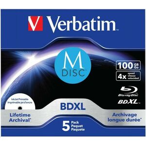 VERBATIM MDisc BDXL (5-pack)Jewel/4x/100GB vyobraziť