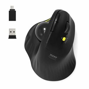 PORT CONNECT ERGONOMIC TRACKBALL, bezdrátová ergonomická myš, 2, 4 Ghz a Bluetooth®, USB-A/C, černá vyobraziť