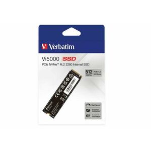 Verbatim SSD 512GB Vi5000 Internal PCIe NVMe M.2, interní disk, černá vyobraziť